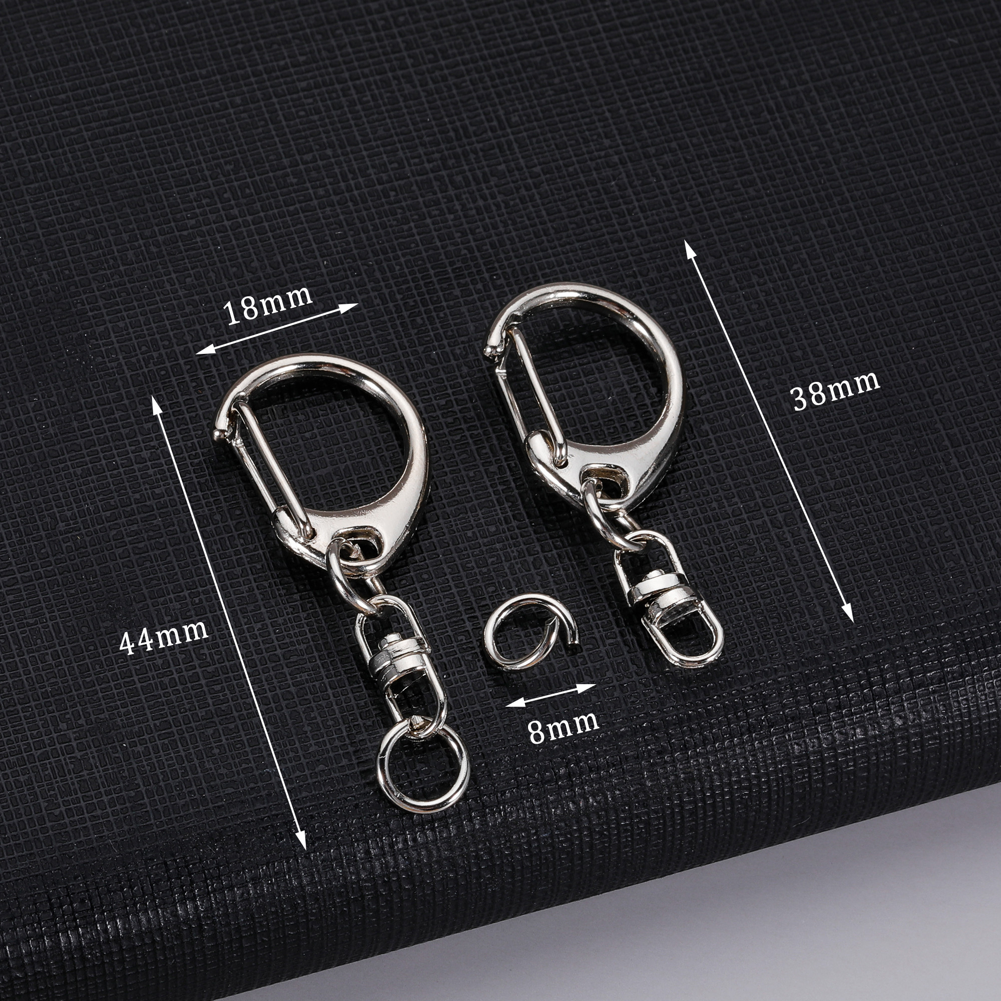 10 stuks C-gesp draaisluiting sleutelhanger 8 vorm sleutelhanger sleutelhanger ring metalen haken clip kleine sluitingen sieraden maken