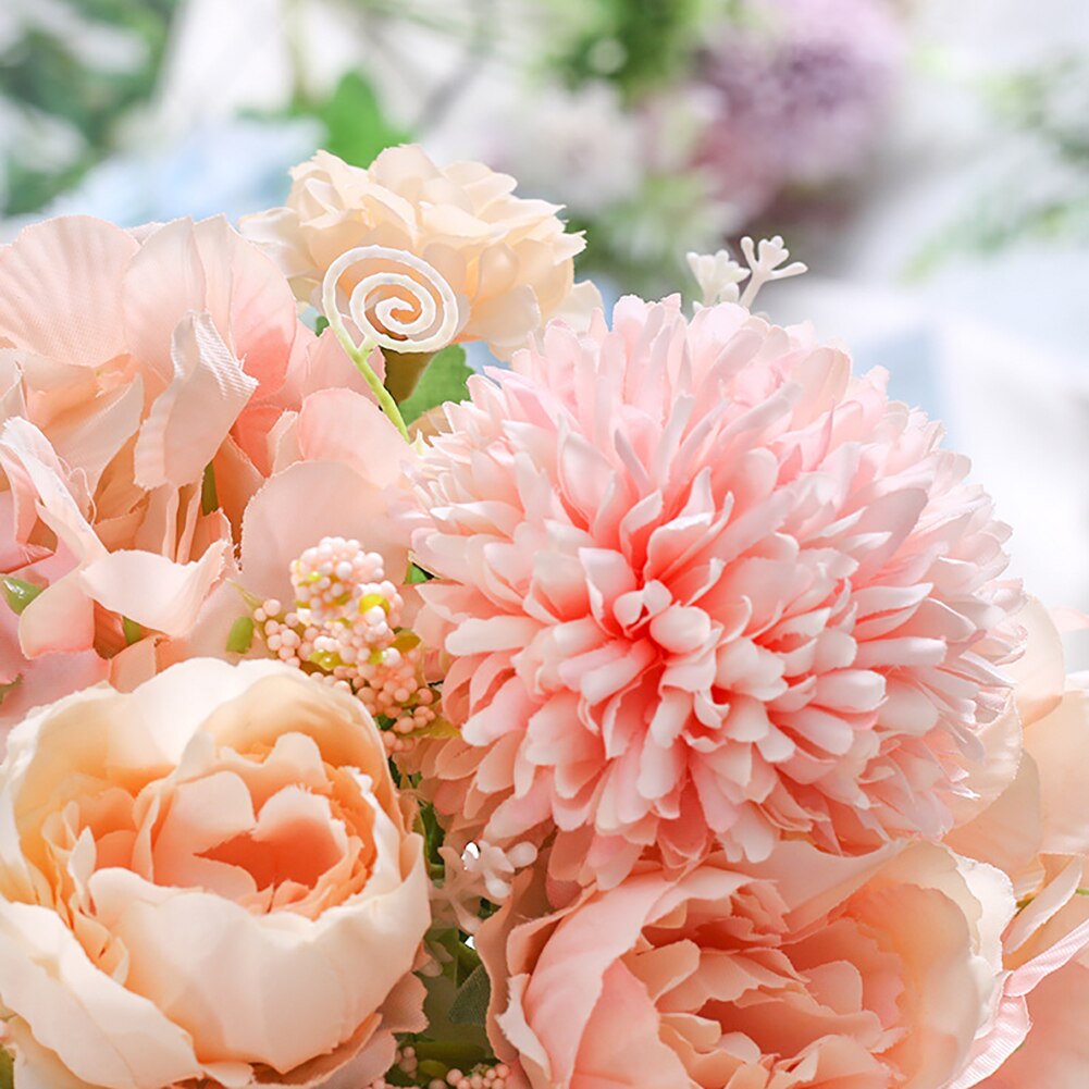 Ins flores artificiais de alta qualidade, decoração para casa, flores peônia branca, buquê de decoração, acessórios de fundo