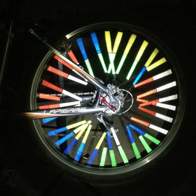 12pcs Bike Bicycle Wheel Spokes Reflective Sticker Tube Warning Safety Light DIY Cycling Reflector Tubes