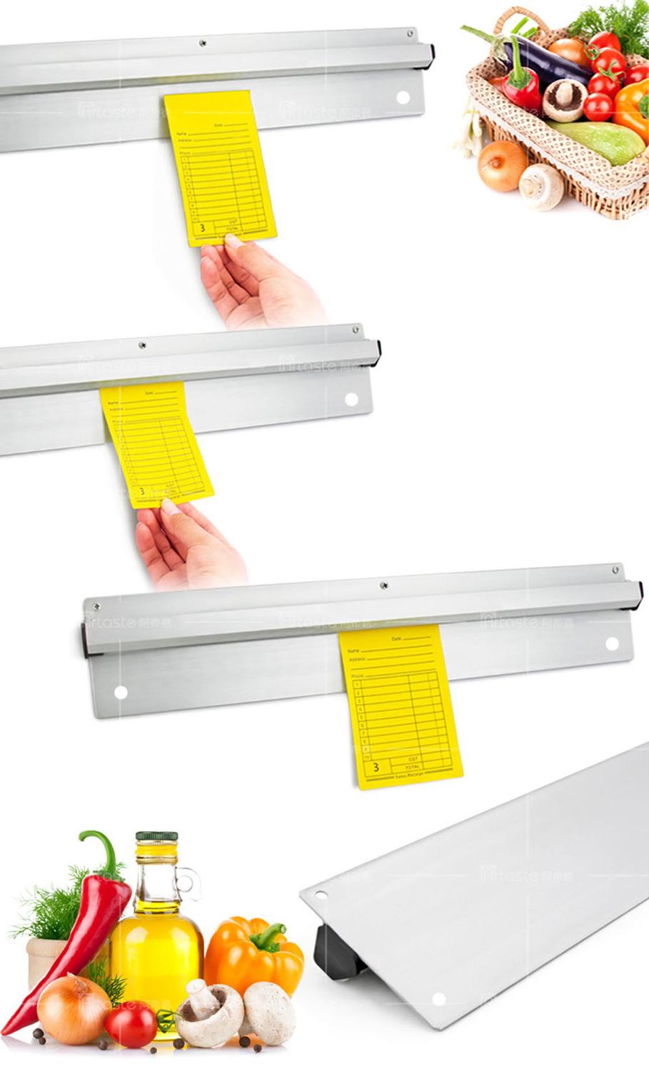 MBBITL Slide Check Rack Kitchen Bill Orders Holder Ticket Grabber Aluminium Wall Mountable Tab for Restaurant Cafes Pubs Bars