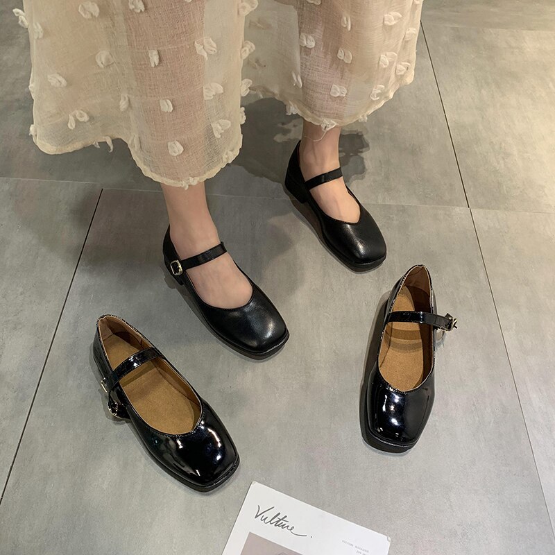 Forår små lædersko kvindelige japanske søde runde hoved lolita dukke sko retro mary jane sko kvinder