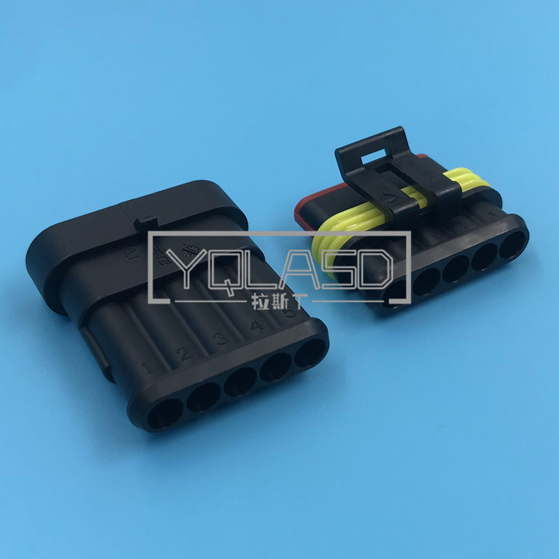 1 Set 5 Way 282089-1 282107-1 Superseal Automotive Socket AC Assembly Car Plastic Wire Harness Connector For Auto