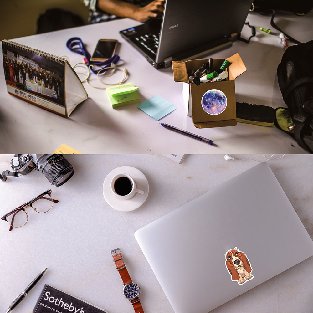 17Pcs/Pack Vinyl Laptop Sticker Style Waterproof Computer Skin Refrigerator Mixed Decals Stickers For MacBook/HP/Huawei