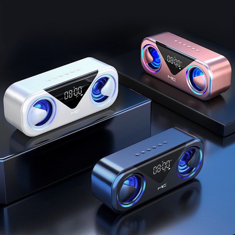 MC-H9 Bluetooth 5.0 Speaker Dual Speakers Speaker With Time/Temperature Display 3000mAh Intelligent Lithium Battery