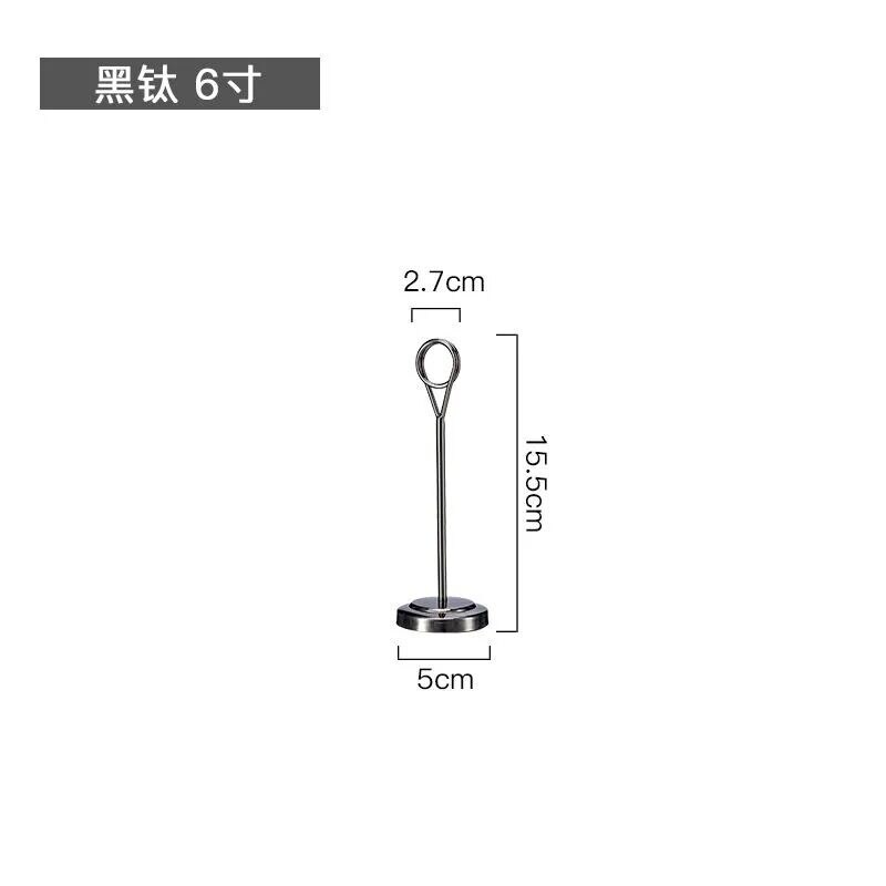 Rustfrit stål bord nummer holder sted kort holder bord billede holder tråd foto holder klip menu memo note stand: Sort stor