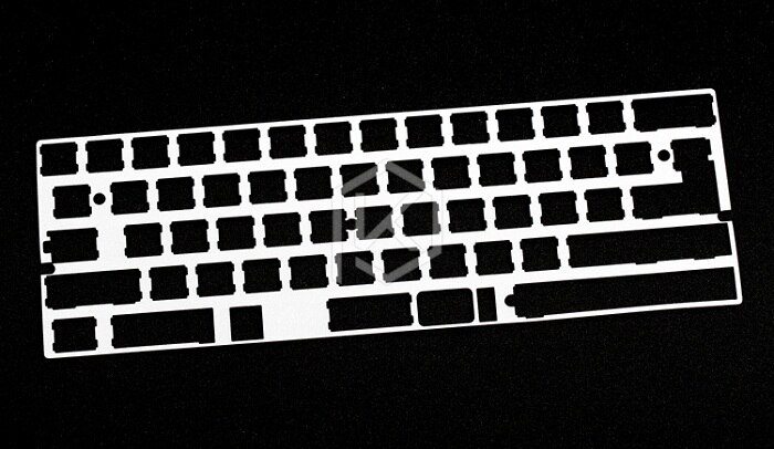 Placa de Teclado mecánico de aluminio 60%, compatible con xd60, xd64, gh60, color plateado: Plate 225x Lshift