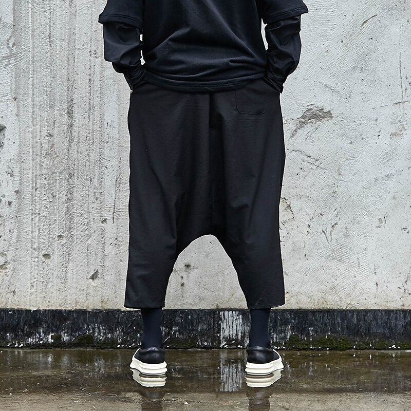 MR-DONOO Style japonais gothique noir foncé croix pantalon homme élastique pantalon ample Oversize Punk Hip Hop Harem pantalon CA303-X038