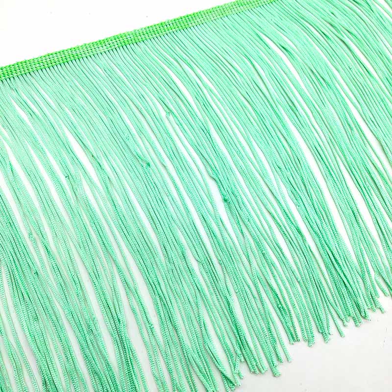 Ruban à franges en dentelle blanche de 50CM de Long, 15CM de large, pour bricolage, robe latine, vêtements de scène, accessoires: Mint Green