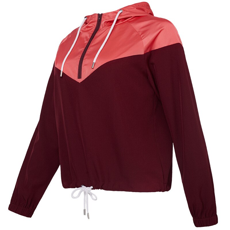 S-Xl Lange Mouwen Skin Running Jacket Vrouw Dunne Sport Dragen Voor Gym Splicing Capuchon, outdoor Sport Rits Jas