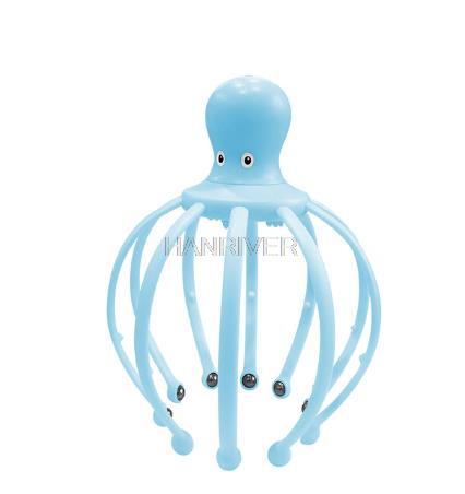 Tête à vibrations, Gadgets de préhension, poulpe, griffe de Massage, boule de griffes, peigne électrique de Massage du cuir chevelu: Bleu