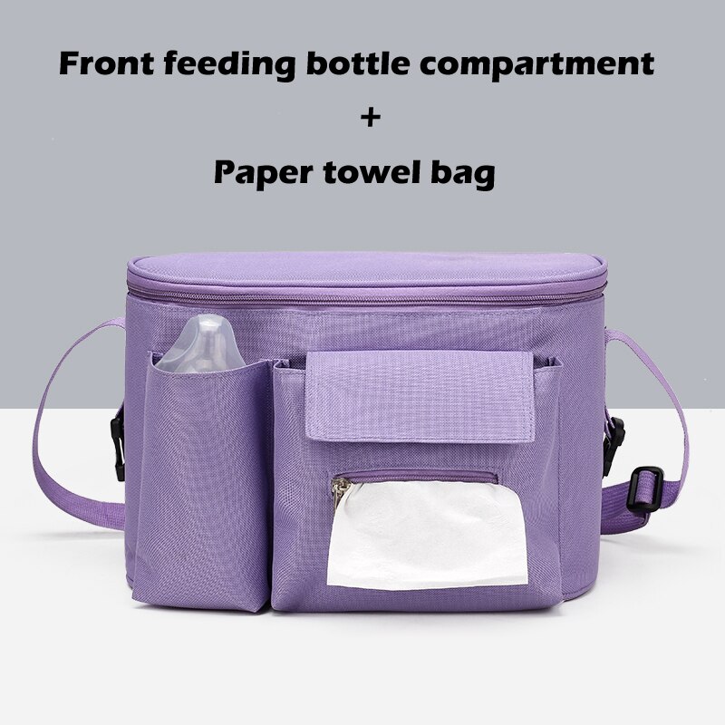 Baby klapvogn bleetaske mor taske stor kapacitet opbevaringspose på håndrulle klapvogn hængende taske kan hænge eller hopbos
