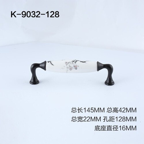 Poignée encastrée en plastique pour amélioration de l'habitat, modèle chinois de meubles Vintage en marbre noir et blanc: K-9032-128
