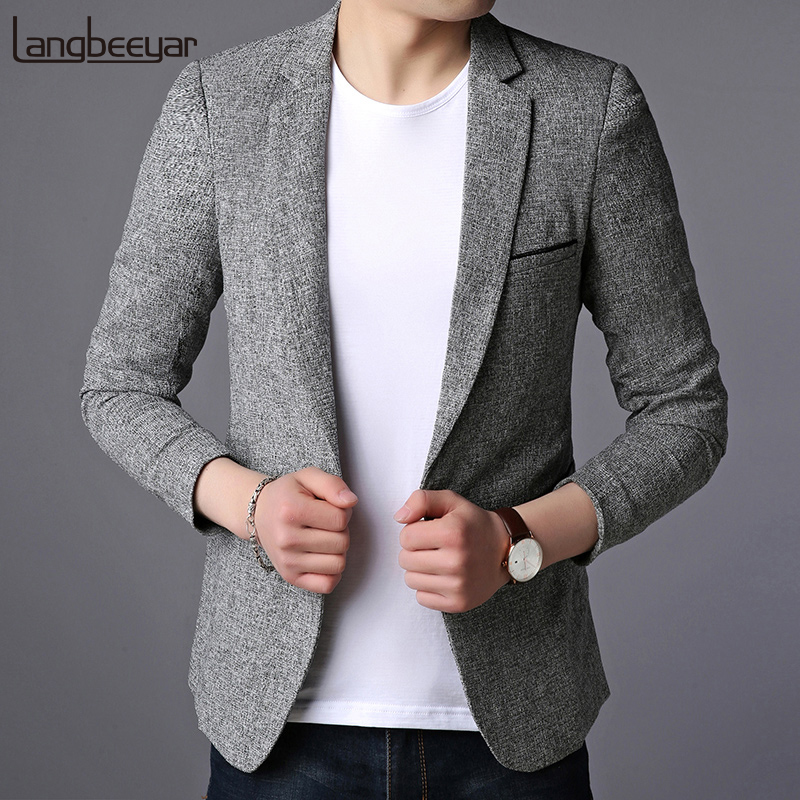 Märke kavaj kavaj herr enkelknapp slim fit kostym kappa koreansk svart klänning kavaj fritidskläder för män
