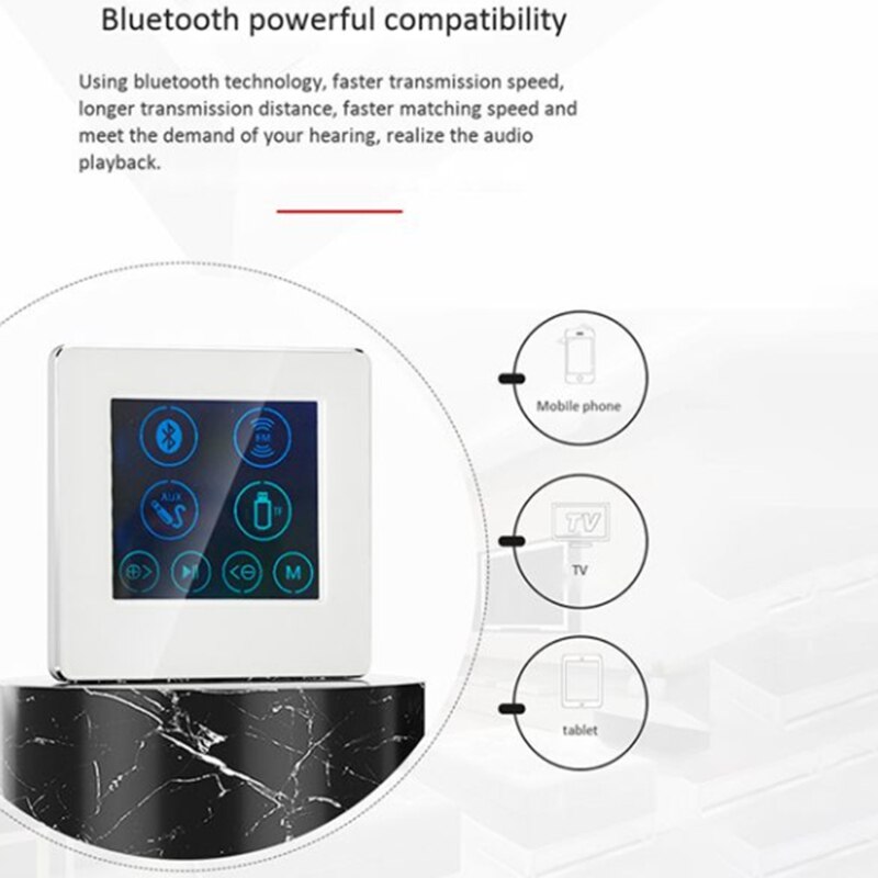 4 Inch Embedded Hotel Family Smart Home Background Music Player Host Controller Amplifier Press Screen H86B