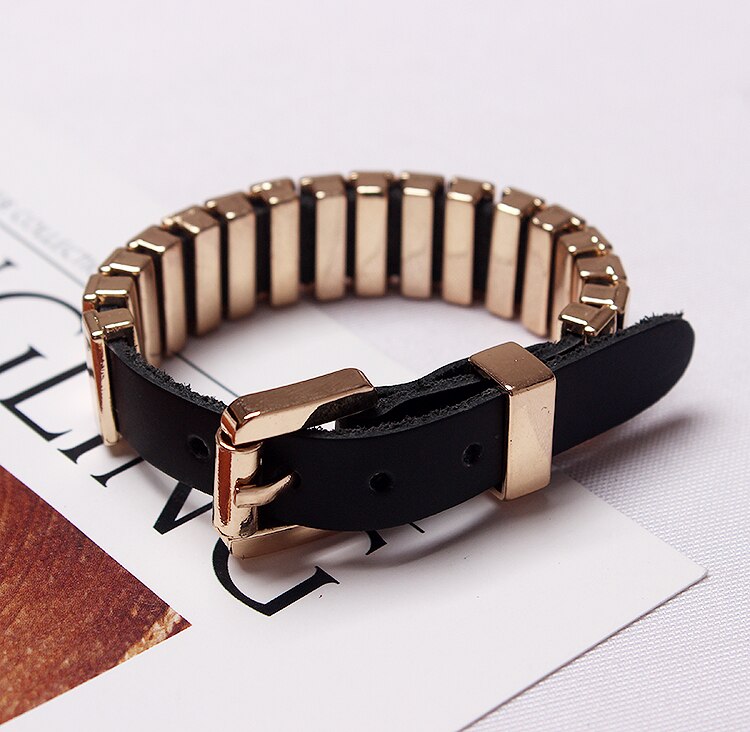 [XITAO] Europe Women Solid Color Metal PU Bracelets Female Accessories GWY1835: Default Title