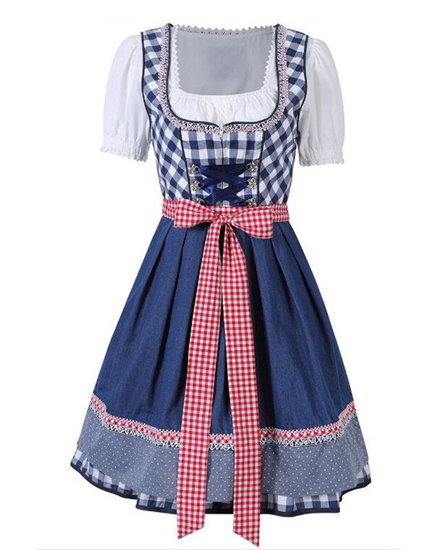 Dirndl Dress German Oktoberfest Bavarian Beer Wench Costume Maid Outfit Fancy Dress For Women: Style1 / M