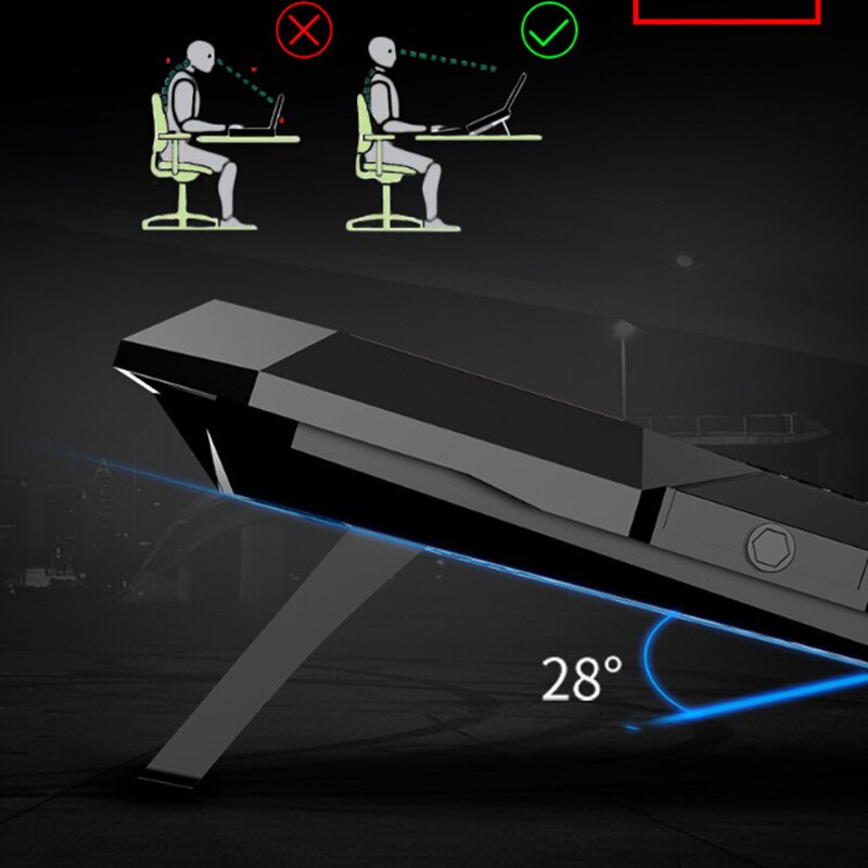 ! Gaming Laptop Cooler Six Fan Led Screen Two USB Port Mute Laptop Cooling Pad Notebook Stand For 12-17inch for Laptop