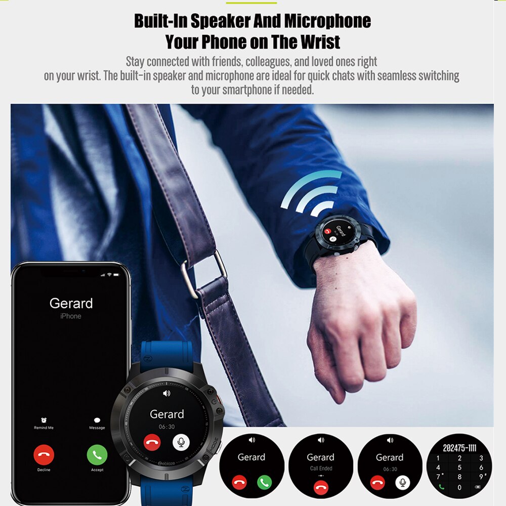 Zeblaze VIBE 6 montre intelligente Bluetooth Smartwatch lecteur de musique recevoir/faire appel fréquence cardiaque 25 jours batterie vie Sport montre