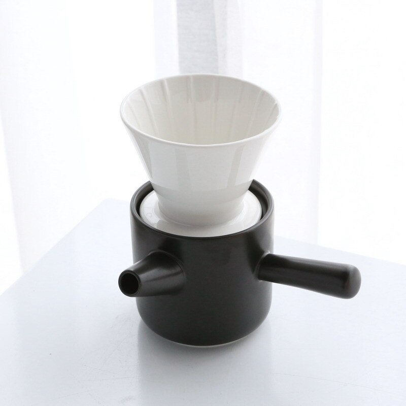 Imellow keramisk kaffefilter  v60 keramisk hånddrypfilter kaffebrygging filterkopp espresso kaffetrakt kaffe tilbehør: Svart
