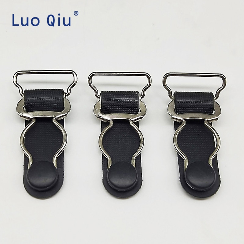 Luo Qiu 10 stks/partij 20 MM Plastic Black Corset Been Kousenband Clip Haken Jarretel Uiteinden Kousen Kous Grips jarretel clips