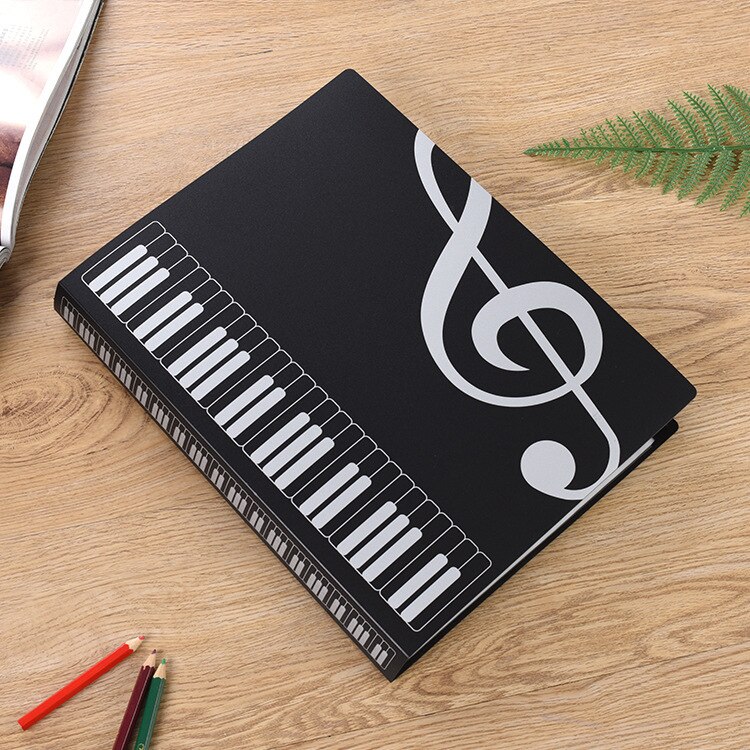 A4 SIZE Music Sheet File Paper Documents Storage Folder Holder Plastic 40 Pockets: BLACK