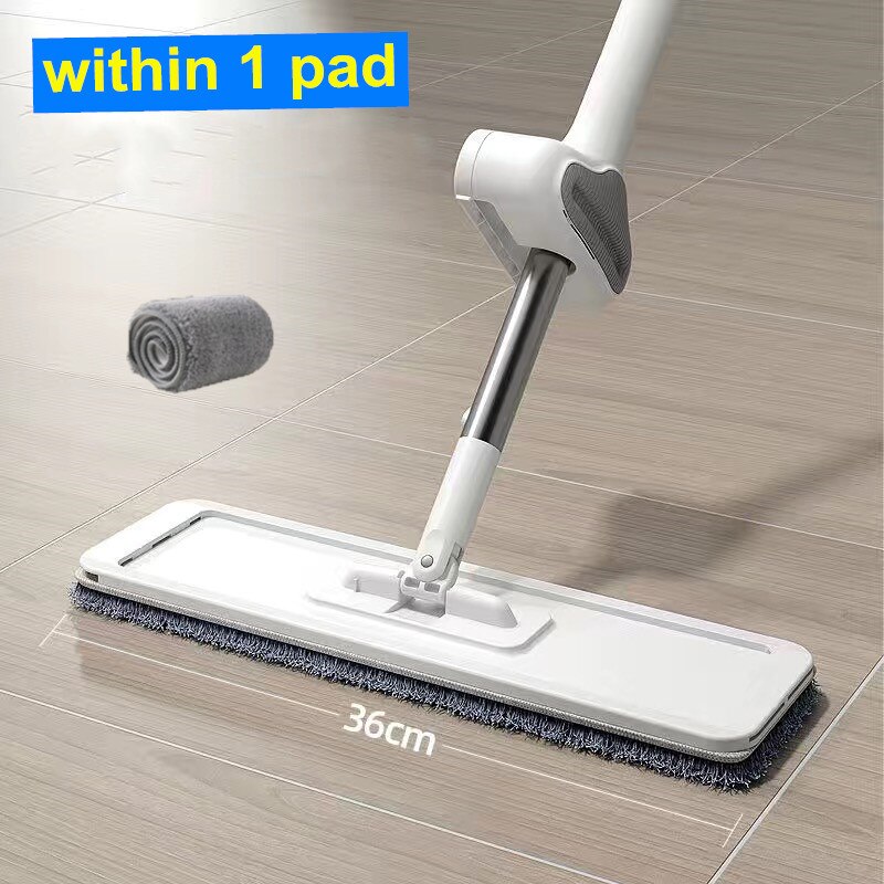 quetschen Mopp Mit Eimer Für Waschen Boden Selbst Reinigung Werkzeuge Flach Wischer Wringen Automatische Hause Helfen Faul Lappen Haus Blitz bietet: 36cm innerhalb 1 Pad