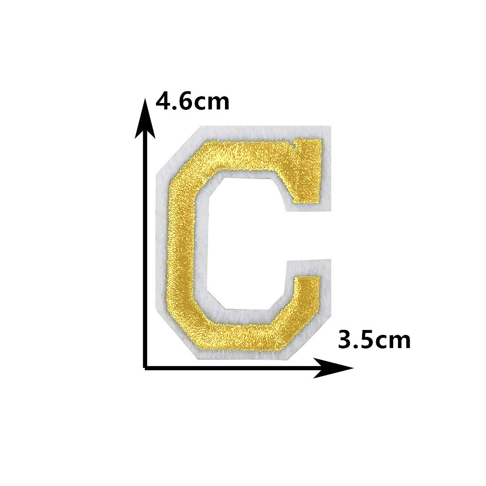 Parche bordado para planchar adhesivo termofusible con 26 letras doradas en inglés, parche decorativo para costura DIY para ropa: Plata antigua