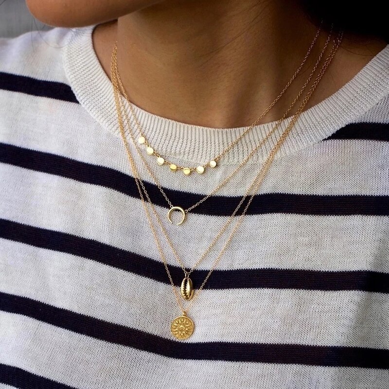 Verzilverd Vrouwen Chocker Gouden Kleur Chain Star Hangers Choker Ketting Sieraden Voor Meisje Bijoux Collares Mujer Collier