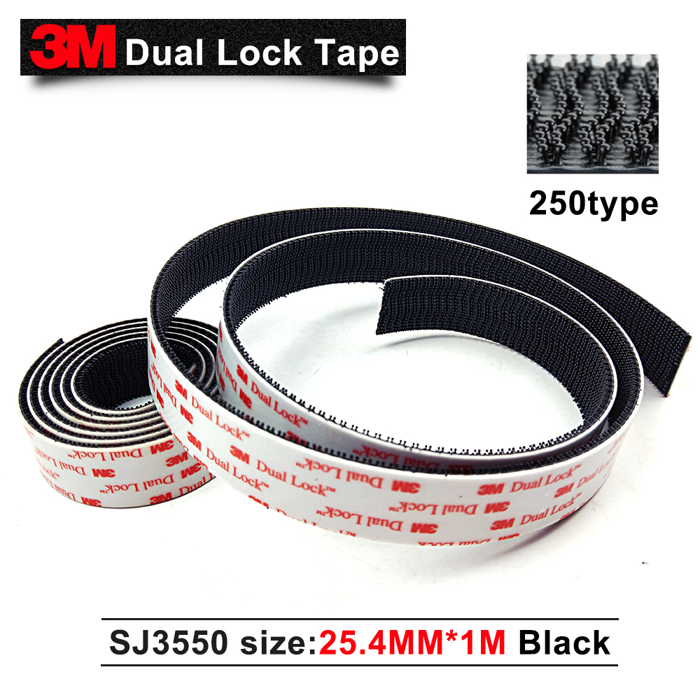 Die cut 3 M Dual Lock SJ3550 Zwart Type 250/Zelfklevende Hersluitbare Sluiting Tape