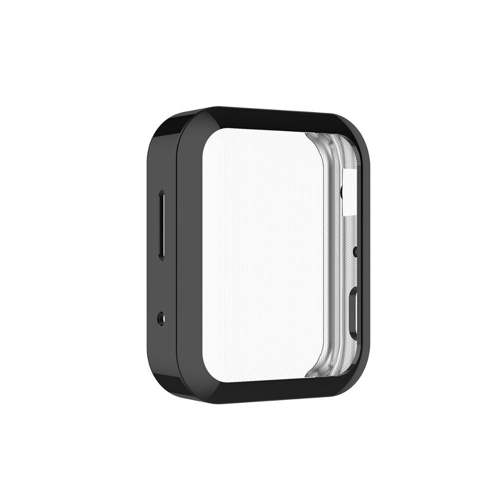 TPU Full surround protection Case For Xiaomi watch Transparent frame Protector Cover Bumper for Mi watch Protective accessories: A black