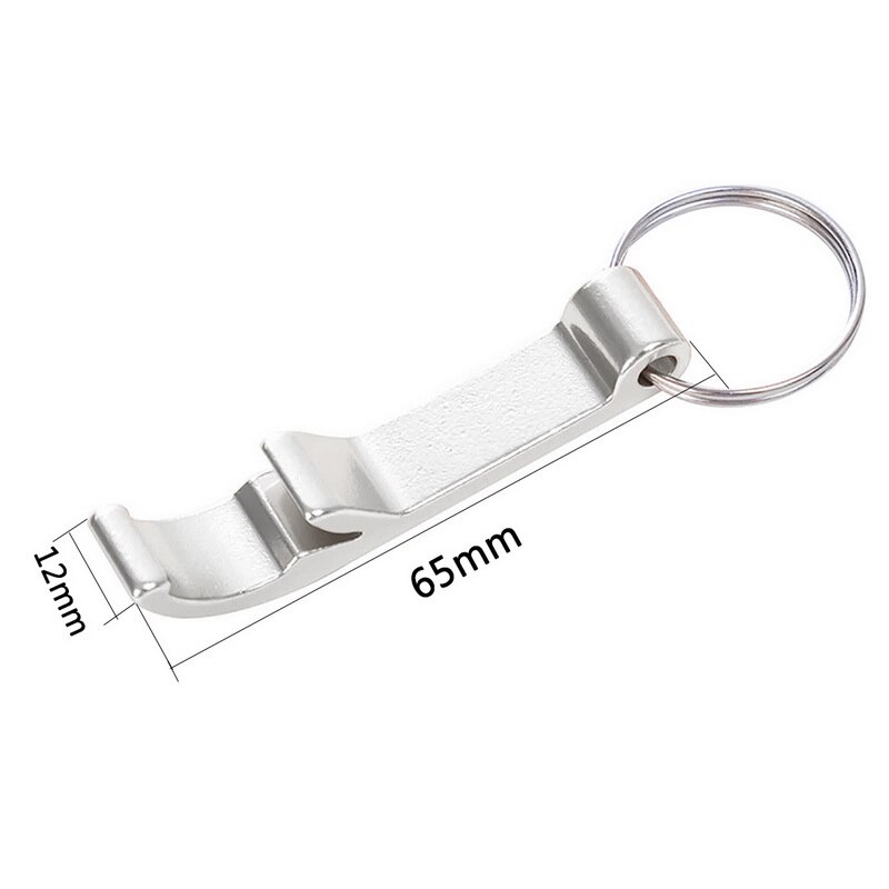 Portable 4 In 1 Bottle Opener Key Ring Chain Mini Beer Bottle Opener Aluminum Alloy Kitchen Keychain Metal Beer Bar Tool: sliver
