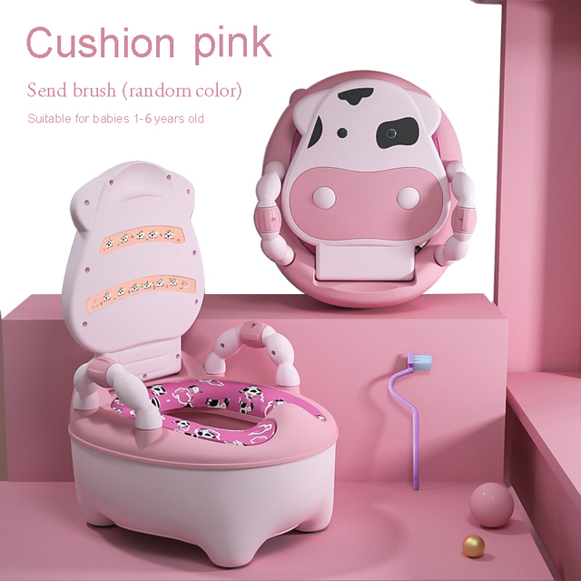 Siège de formation pour garçons et filles, Pot pour enfants, chaise de Pot ergonomique, toilettes confortables, brosse de nettoyage gratuite: Soft Cushion Pink