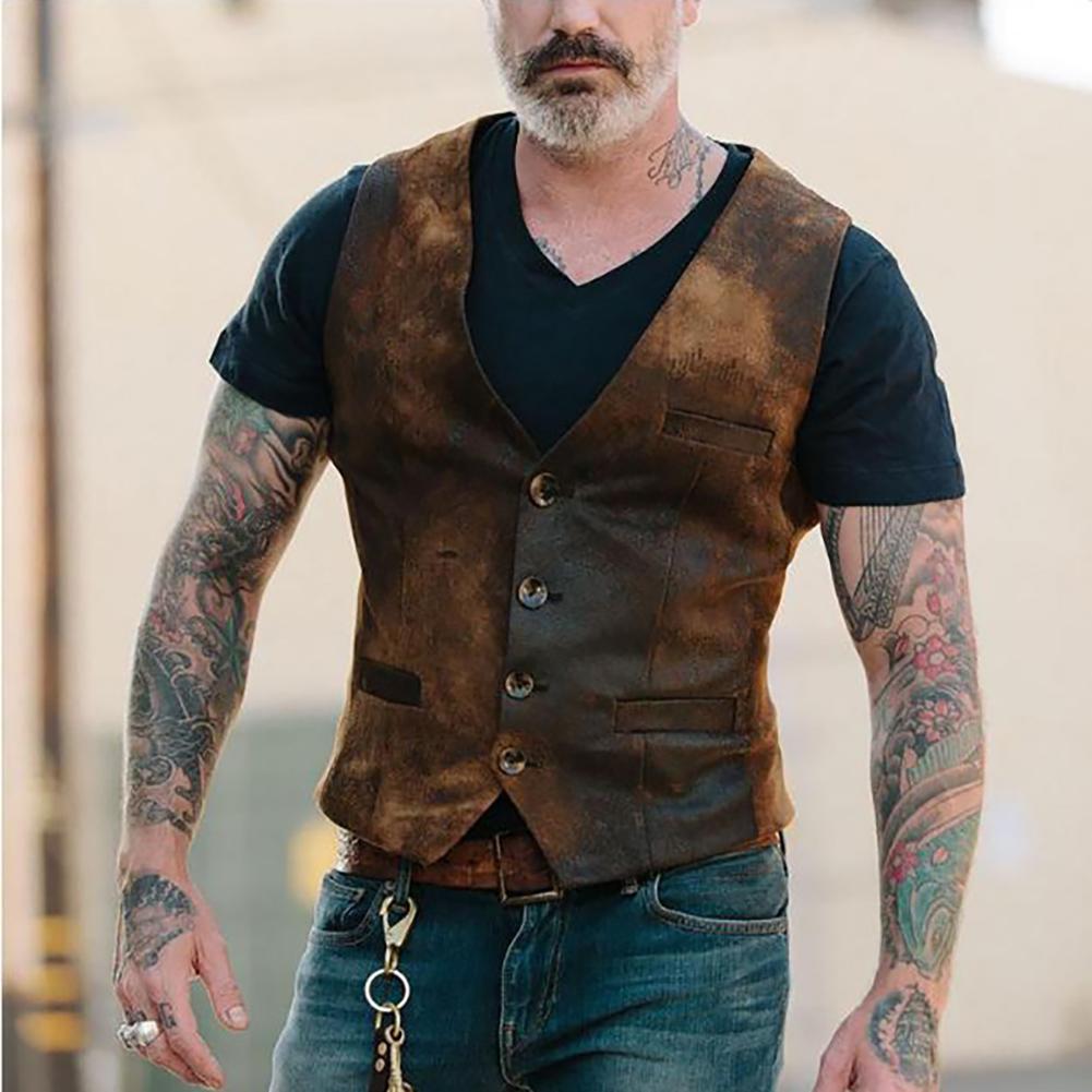 Chaqueta de para hombre, chaleco de algodón ajustado con una sola botonadura, ropa de negocios