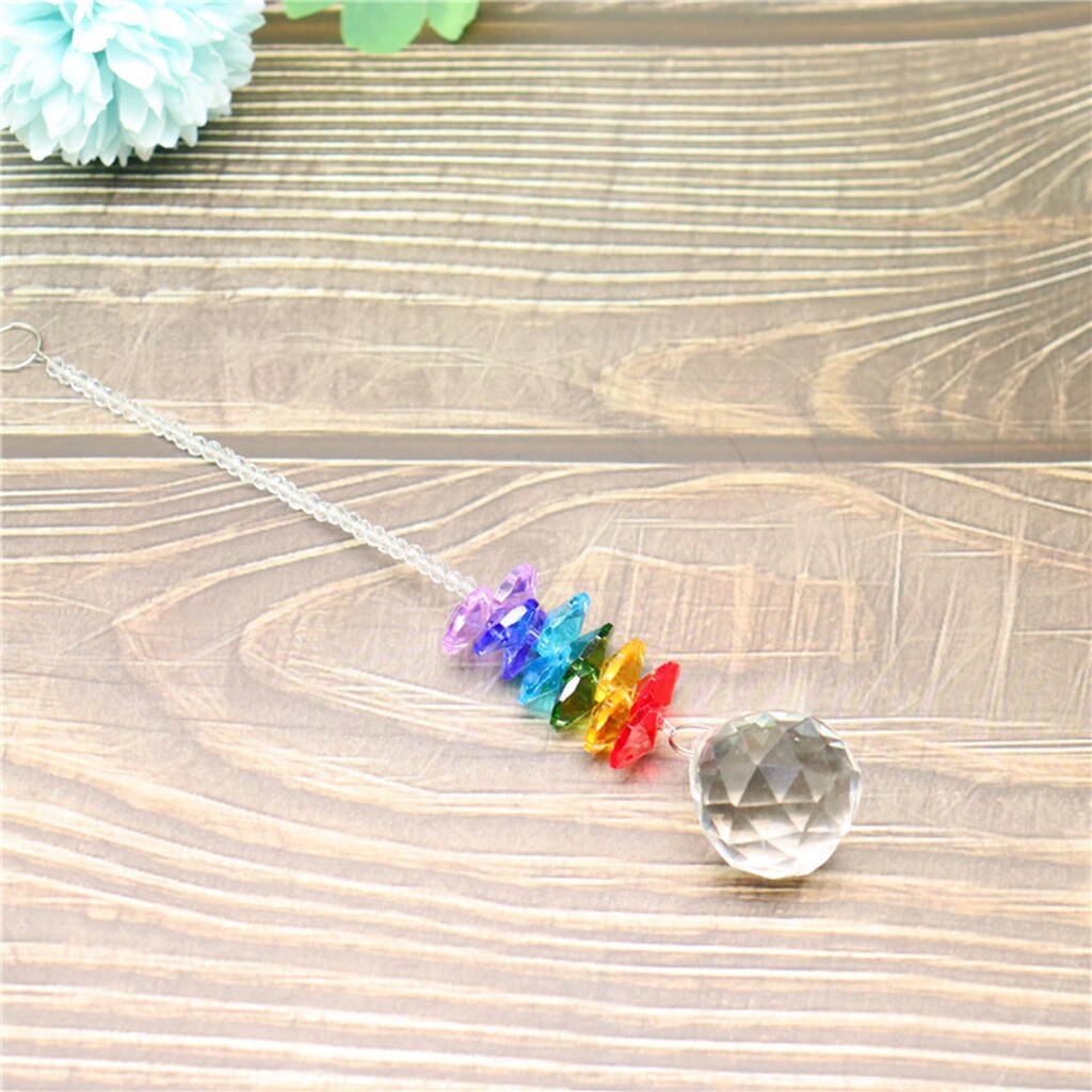 Crystal Rainbow Suncatcher Hanging Window Ornament Prism Raindrop Glass Ball Sunlight Reflector Home Decor: Clear 30mm