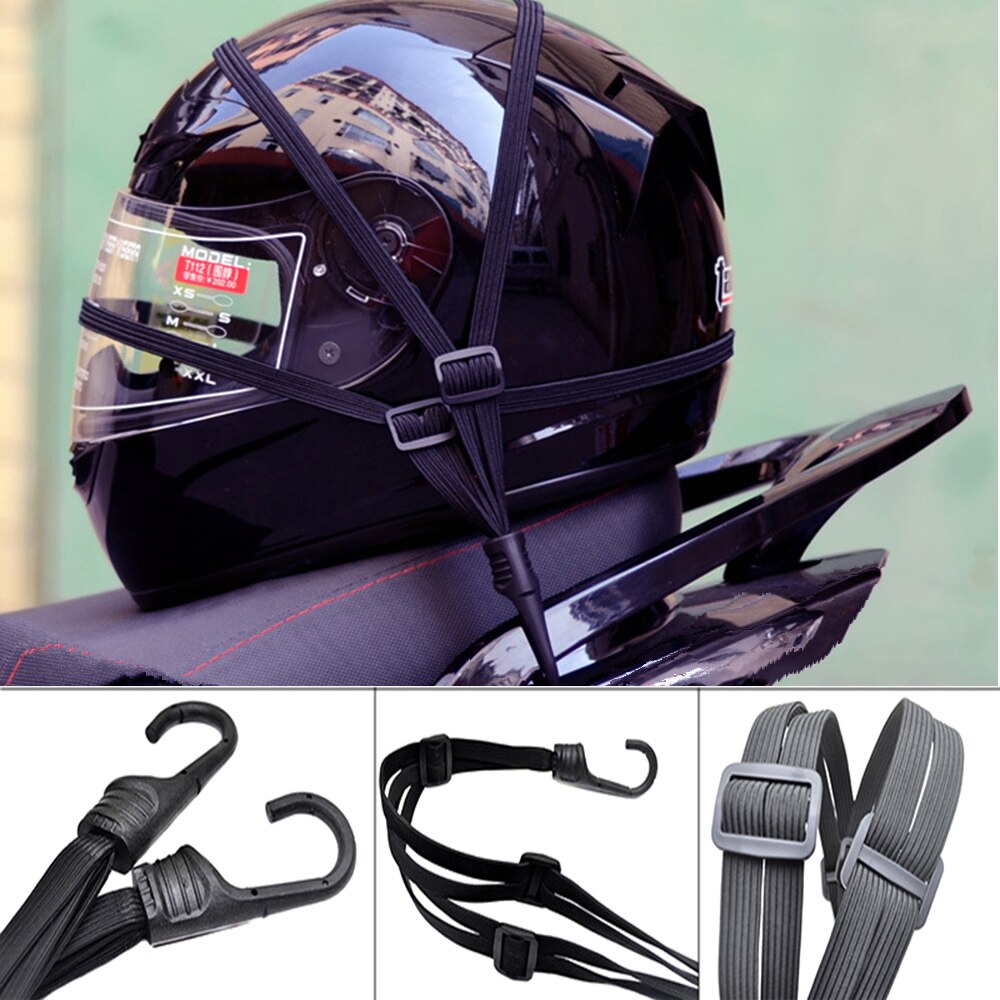60CM Motorhelm Bandjes Motorfiets Accessoires Haken Bagage Intrekbare Elastische Touw Vaste Strap Moto Helm Bagage Netto