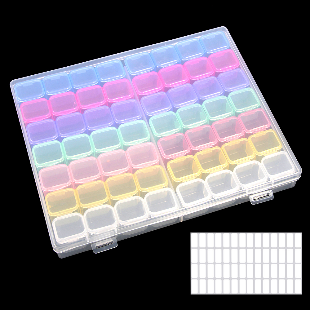 Diamond Nail Art Embroidery Tools Accessories Transparent Plastic Storage Box Diamond Painting Stone Mosaic Container Suitcase: 56 color 1pcs