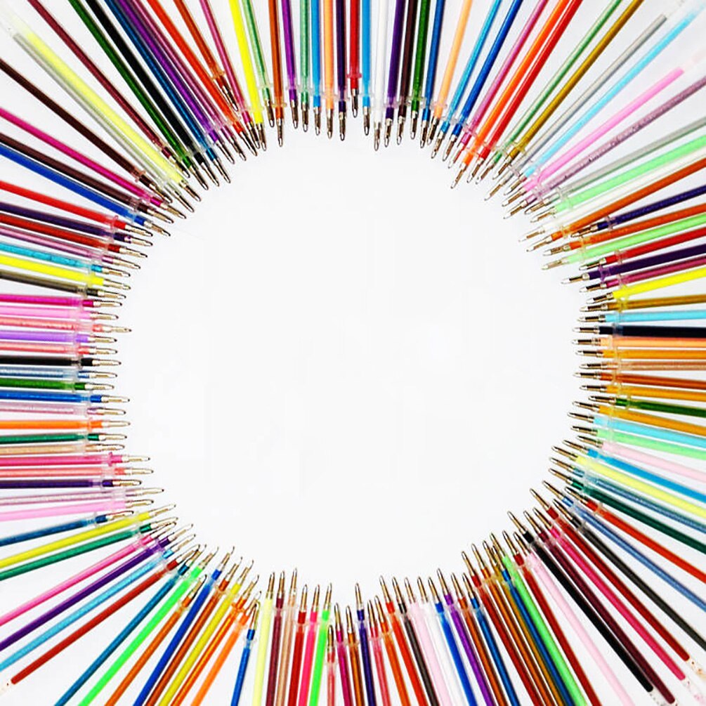 Multicolour Ballpoint Gel Pen Highlighters Refills Gel Pen Full Shinning Refill Painting Pen Drawing Color Pen: 100 colors 