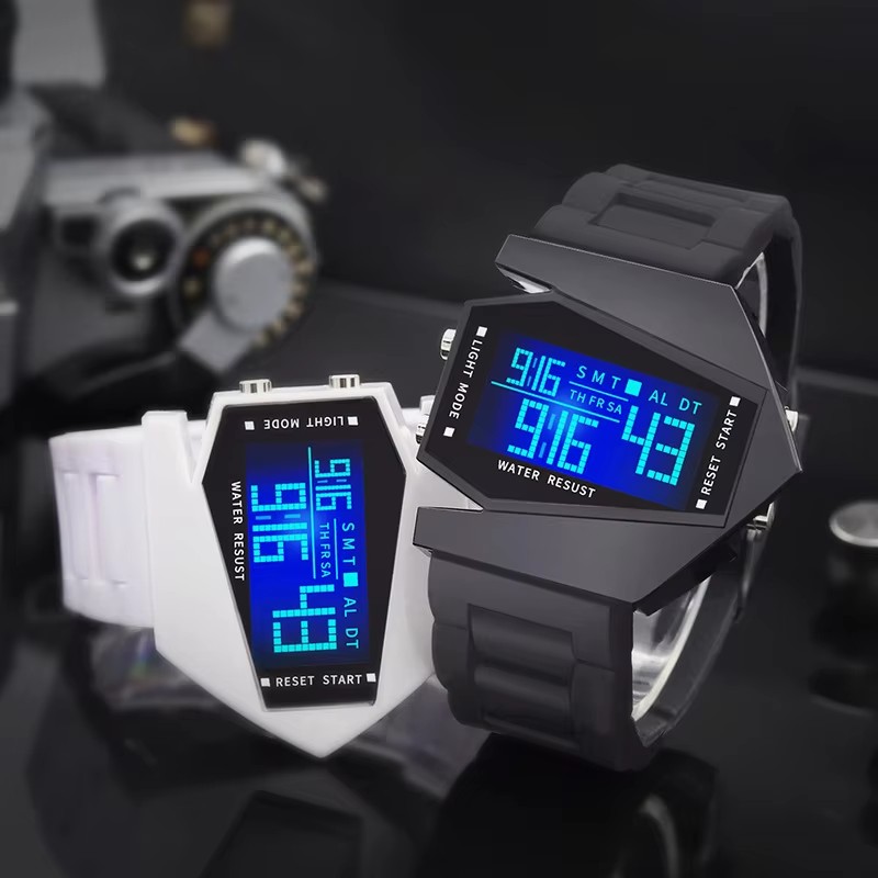 Reloj Digital para hombre y mujer, reloj despertador deportivo, reloj de avión de combate multifuncional, reloj de pulsera para parejas, relojes para niños y estudiantes