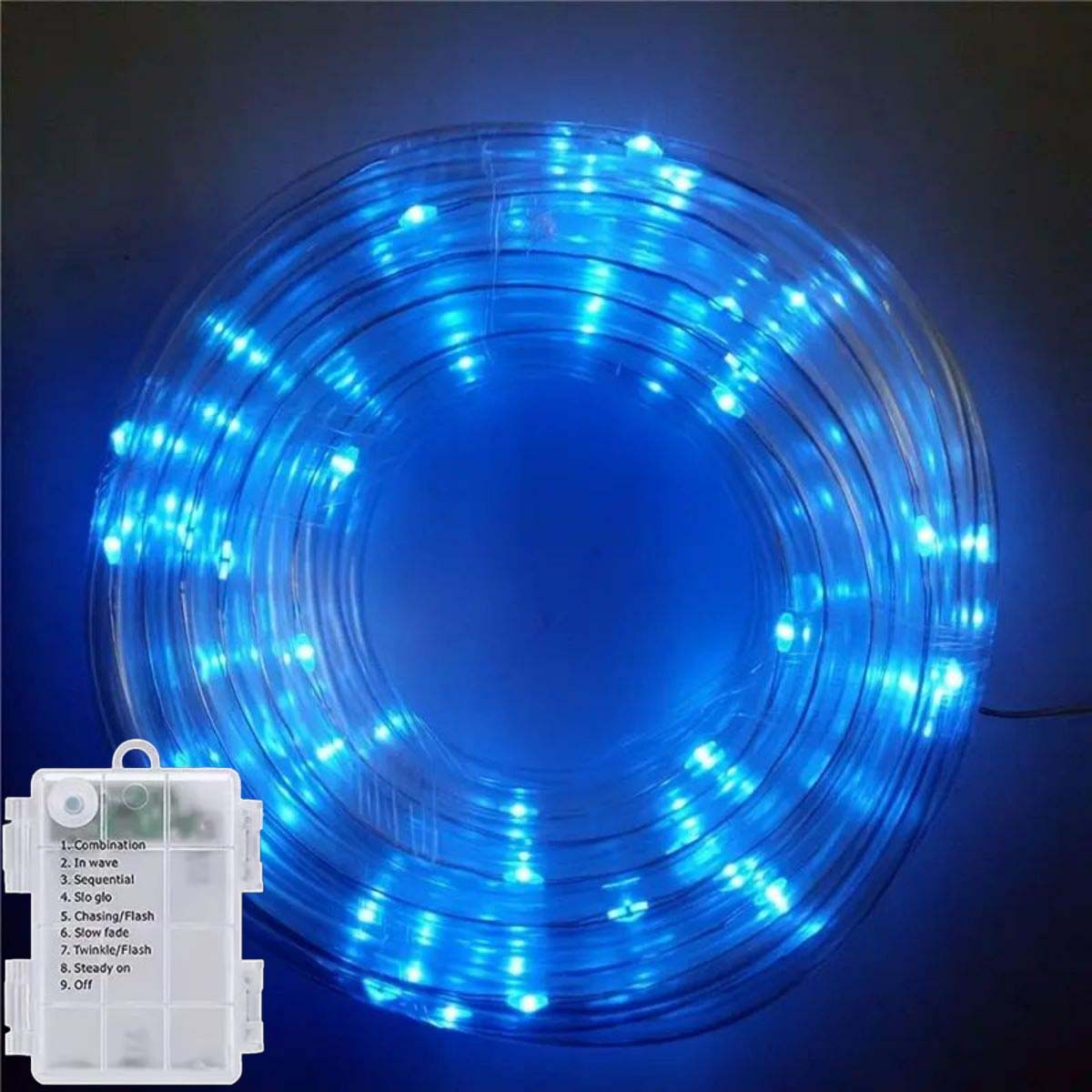 1 Packung wasserdichte Batteriekasten-Röhrenlichter mit 8 Funktionen, wasserdichte Streifenlichter, Dekorationen für Höhle Innen- und Außenbereich (ohne Batterien): Blau / 650W