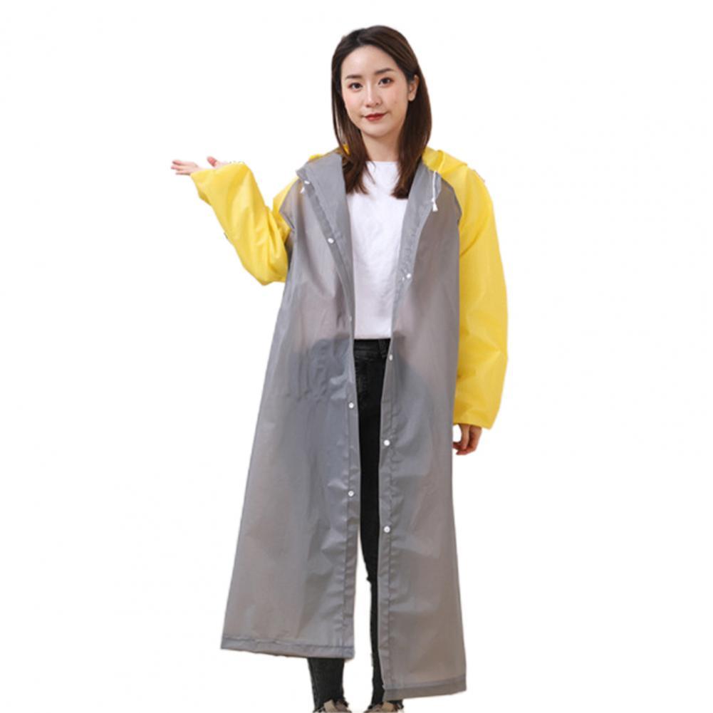 Long Raincoat Practical Lightweight Multifunctional Portable Long Outdoor Raincoat for Outdoor Rain Jacket Hooded Raincoat: Light Grey