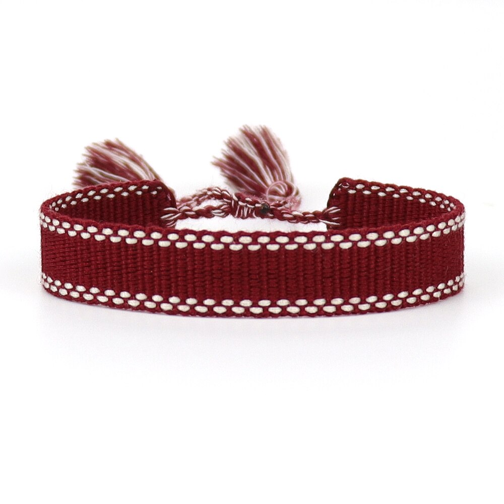 Verstelbare armbanden met polsbandjes, geborduurde armbanden, armbanden met kwastjes, unisex armbanden, vintage geweven armbanden.: 1
