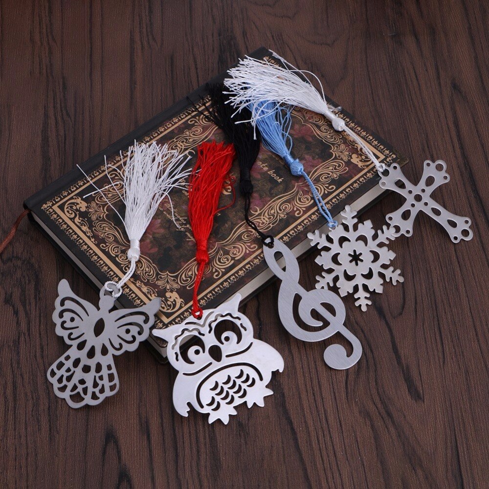 1PC Mini Stylish Bookmark Stationery Silver Color Metal Bookmarks Style