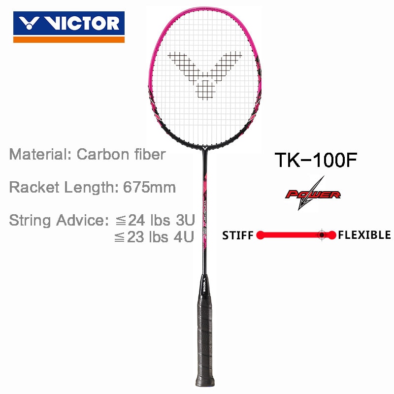 VICTOR original light Badminton Racquet women's Badminton Racket 100% carbon attack TK-100F
