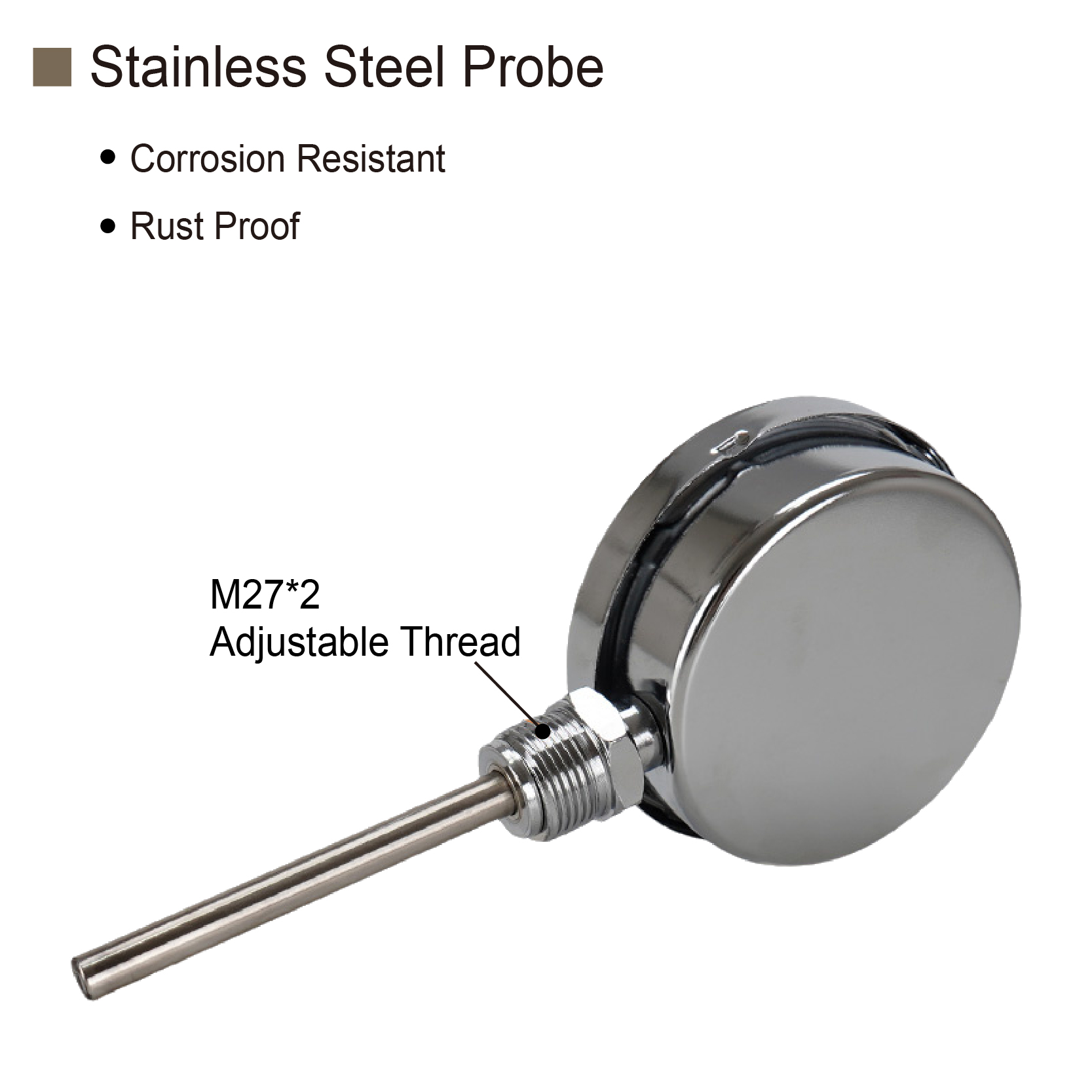 LCD-110 Digital Bimetallic Thermometer LCD Display Industrial High Precision Water Temperature Gauge Stainless Steel Sensor