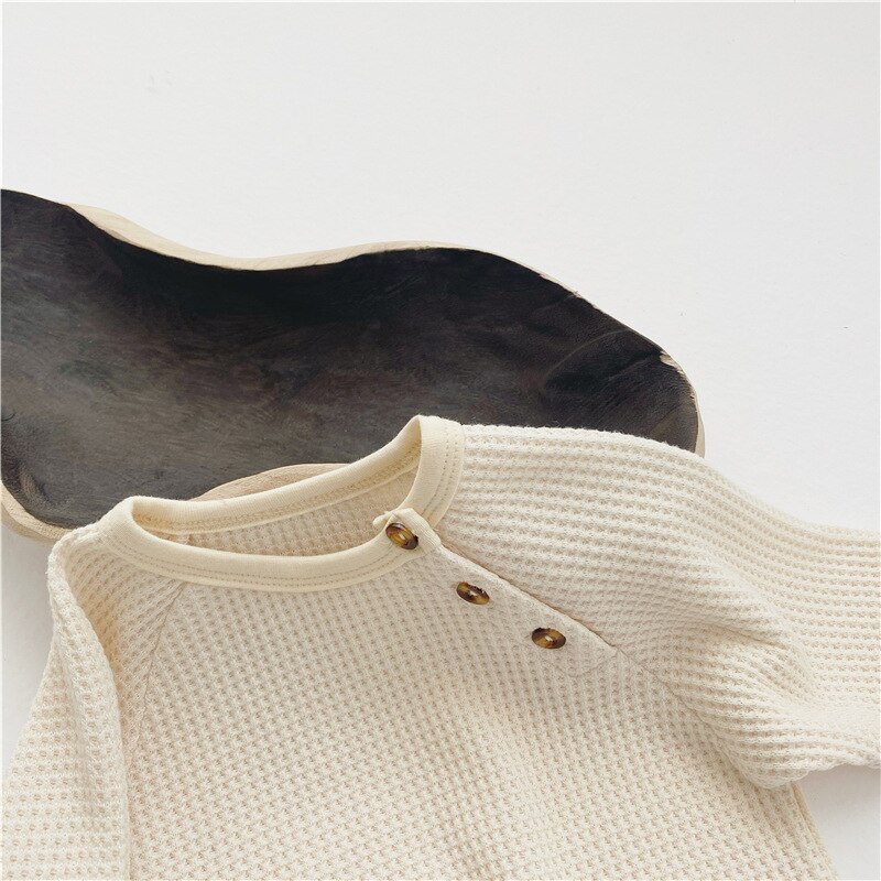 Solid Color Cotton Ribbed Boys Blouse Round Collar Buttons Kids Shirt for Toddler Clothing Tops Children Sports Shirt 1 2