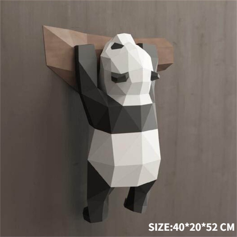 Panda Paper Model Art Sculpture Home Decor Hallway Party Wall Decorations Papercraft 3D DIY Puzzles Hand Made Toys Prop