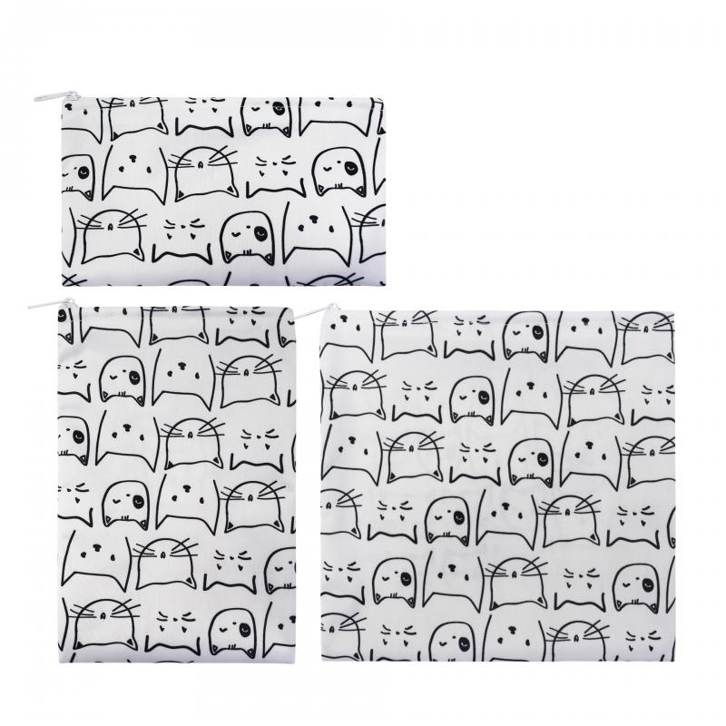 3Pcs/Set Lunch Bag Reusable Sandwich Bag Snack Bag Lunch Box With Zipper Washable Food Safety BPA Free Eco-friendly Waterproof: 07 3pcs