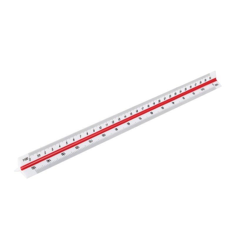 Metric 12inch Plastic Triangular Scale Ruler 1:100 1:200 1:250 1:300 1:400 1:500