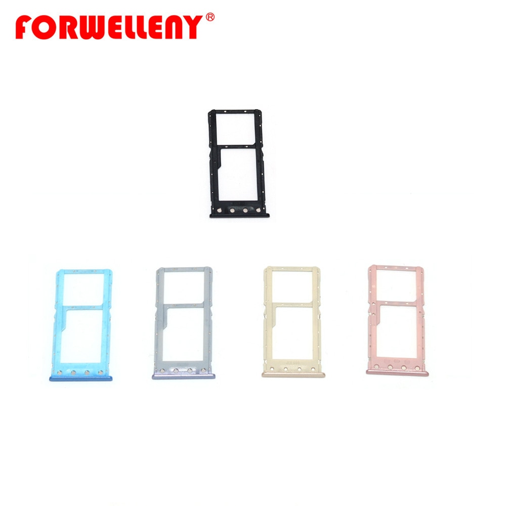 Pour xiaomi Xiomi redmi 6 6A Micro Sim porte-carte Slot plateau adaptateurs de remplacement noir bleu argent gris or rose