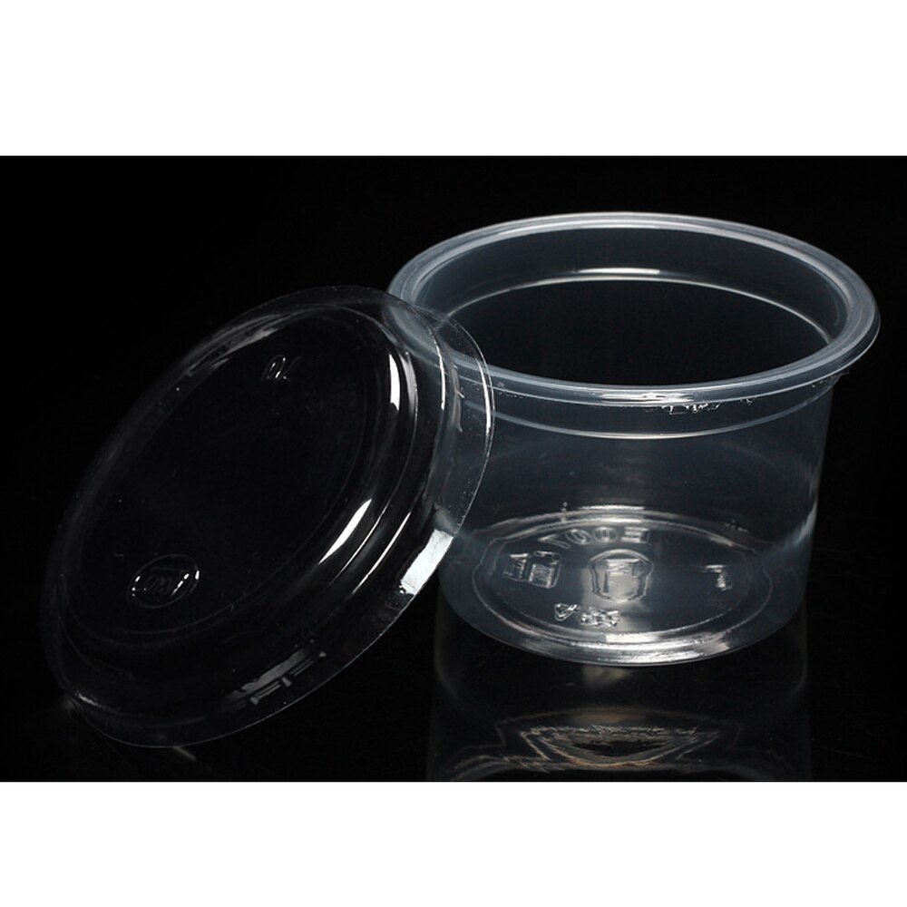 100Pcs 2Oz Wegwerp Portie Cups Clear Gedeelte Container Met Deksels Voor Jelly Yoghurt Mousses